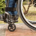 A federal worker on a wheelchair